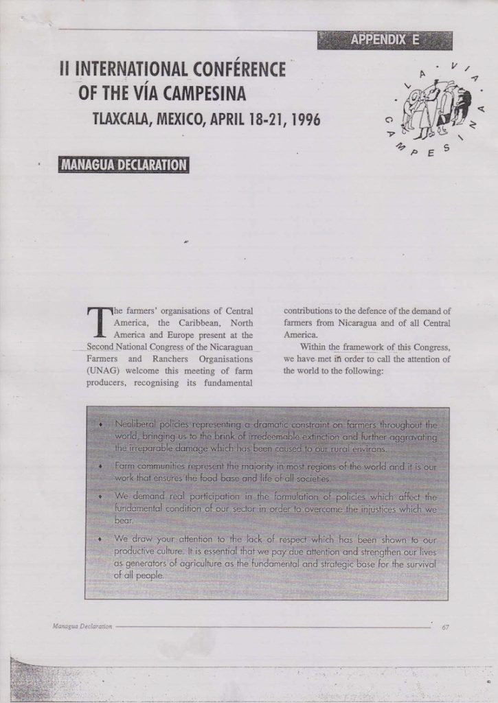 Managua Declaration (April 1992)