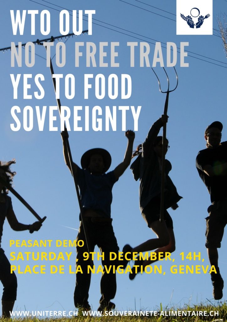 Peasant demonstration against WTO, Geneva, 9th december