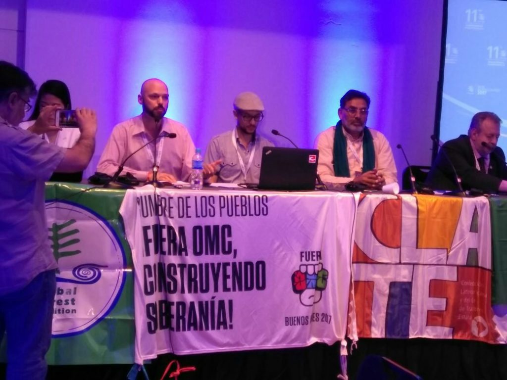 The Peoples Summit ‘WTO Out! Building Sovereignty’ presented its position on the XI Ministerial Conference (MC11) of the WTO