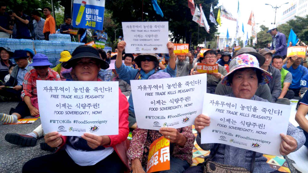 Week of Action against WTO and Free Trade: Thousands of Korean peasants mobilise in Seoul