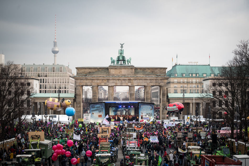 Thousands protest in Berlin against industrialised agriculture