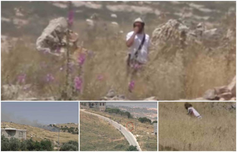 Video: Settlers set fire to fields and attack Palestinian peasants