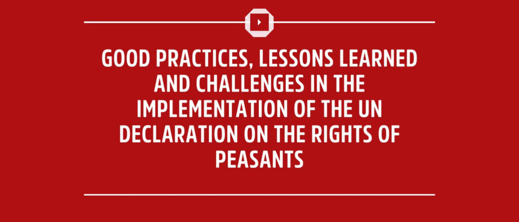 UN Human Rights Council: Good practices, lessons learned and challenges in the implementation of UNDROP