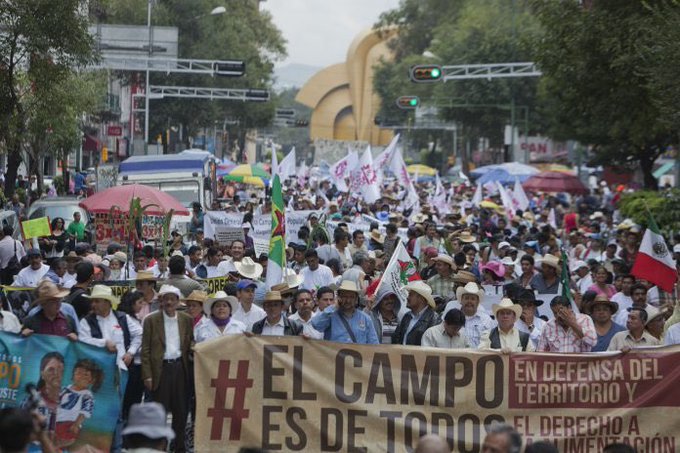 Comobian Peasants Protesting on the streets..