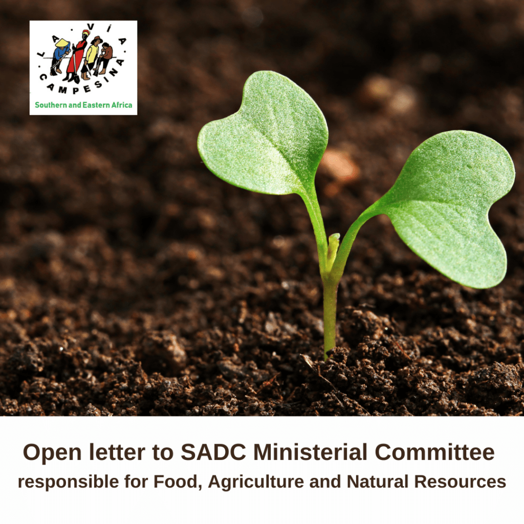 Open letter to SADC Ministerial Committee responsible for Food, Agriculture and Natural Resources