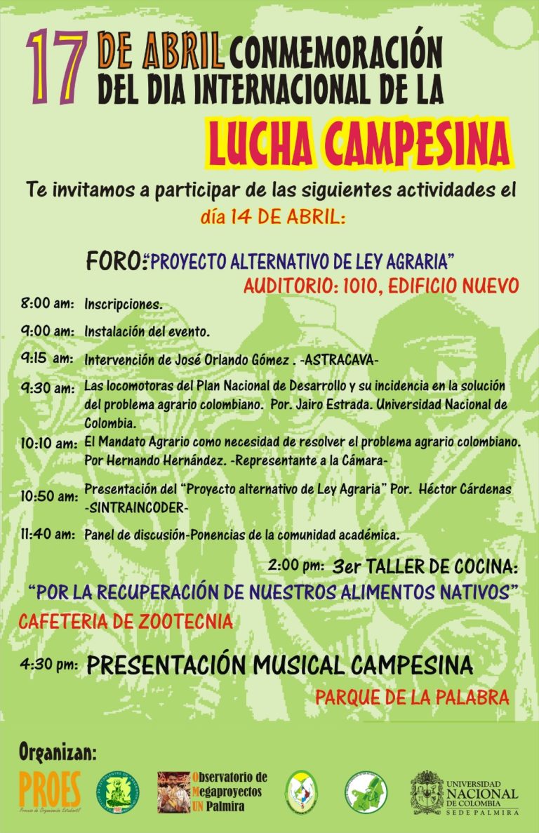 COLOMBIA: Foro – Proyecto Alternativo de ley agraria