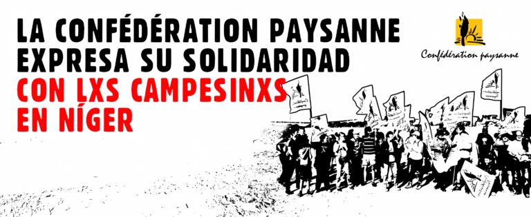 Francia: La Confédération Paysanne manifiesta su solidaridad con lxs campesinxs de Níger