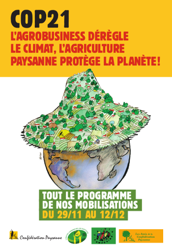 Des centaines de paysans et de paysannes du monde mobilisés pour la COP21