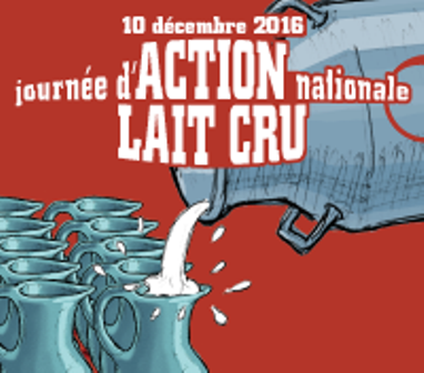 Uniterre lance officiellement le 10 décembre 2016 la 1ère journée nationale du lait cru
