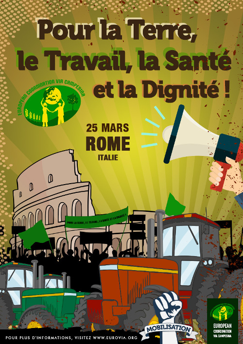Le mouvement paysan à Rome ce 25 mars : programme des actions