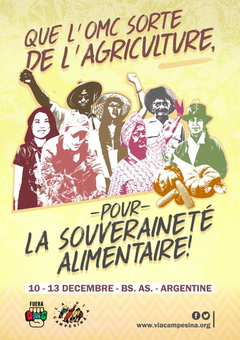 Sommet des Peuples “Dehors l’OMC – Construisons la souveraineté” et mobilisation internationale contre l’OMC