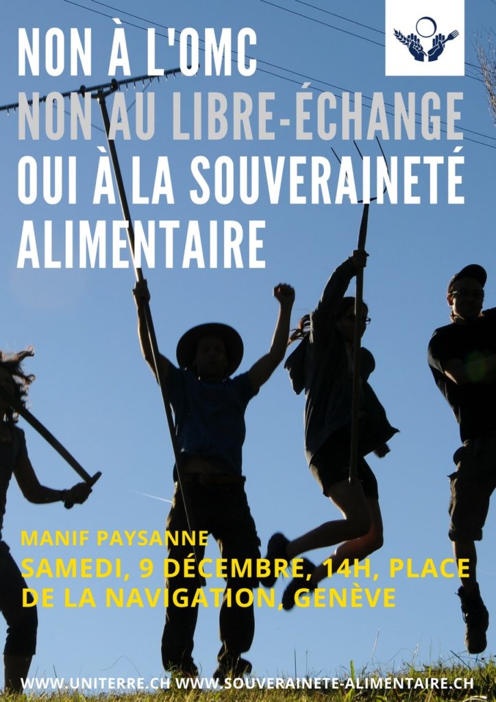 Manifestation paysanne contre l’OMC, Genève, samedi 9 décembre