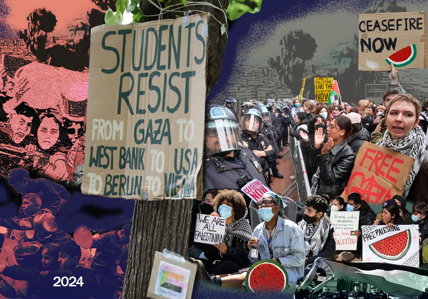La Via Campesina & UAWC : Lettres de solidarité aux étudiant·es universitaires qui s’opposent au génocide à Gaza